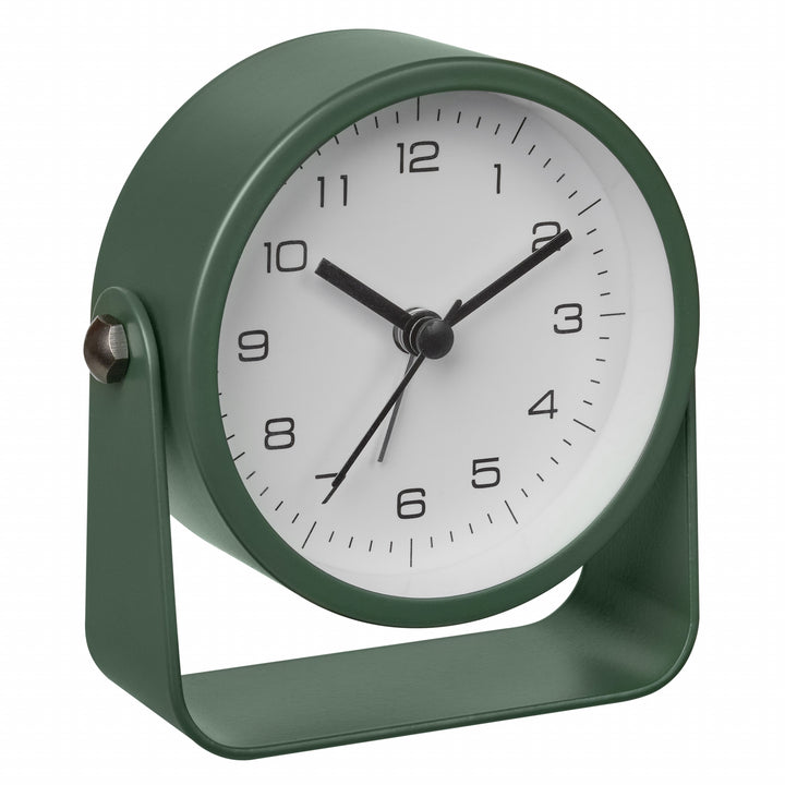 TFA Azure Analogue Rotating Stand Metal Alarm Clock Green 10cm 60.1042.04 1