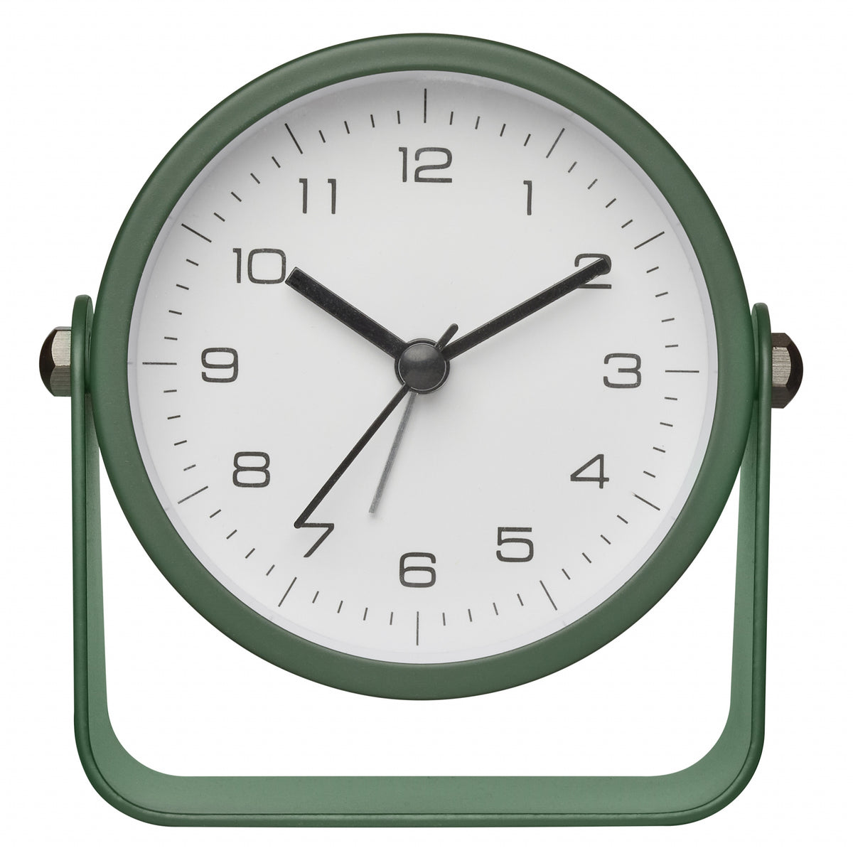 TFA Azure Analogue Rotating Stand Metal Alarm Clock Green 10cm 60.1042.04 2