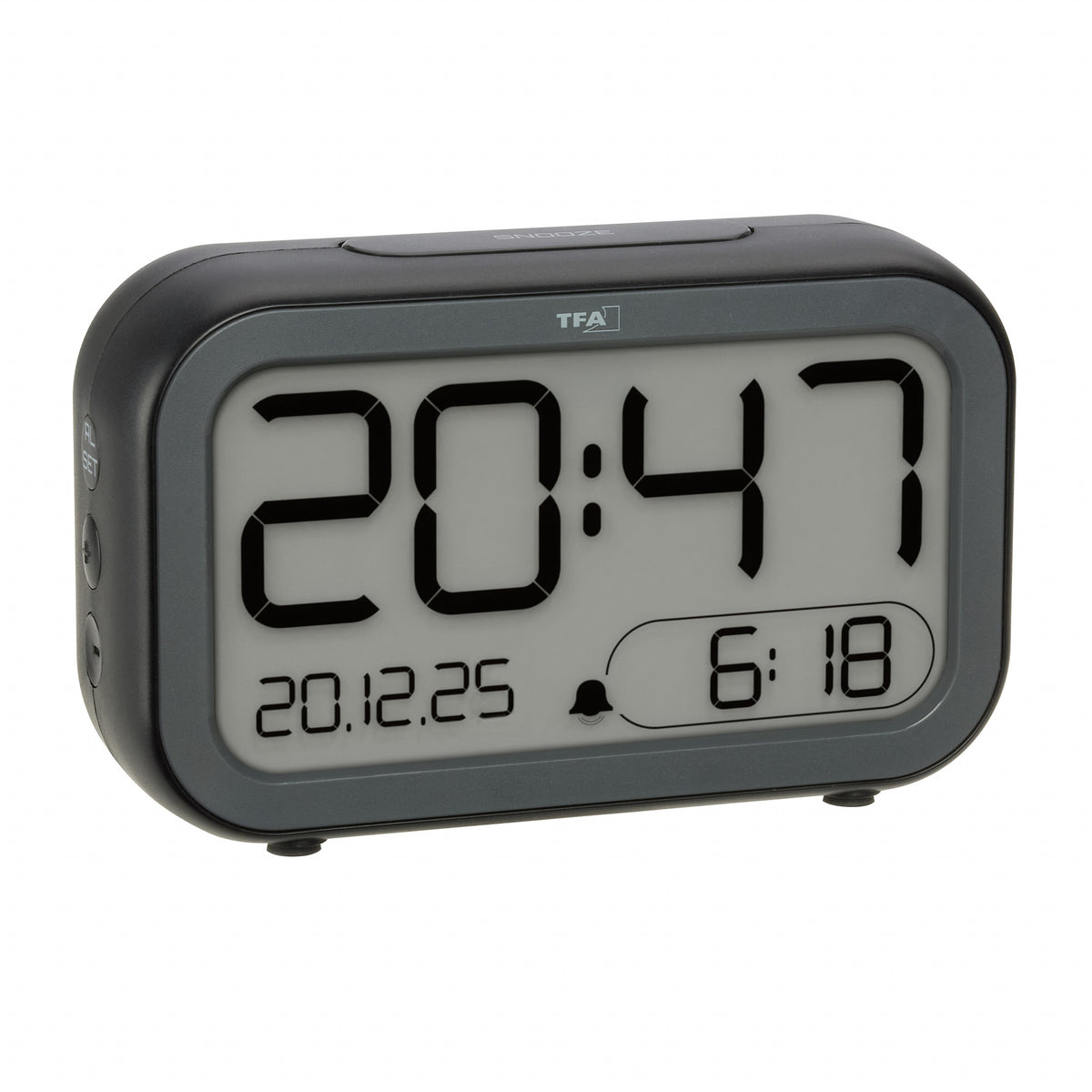 TFA Bingo Hybrid USB Rechargeable LCD LED Alarm Clock 13cm 60.2048.01 1