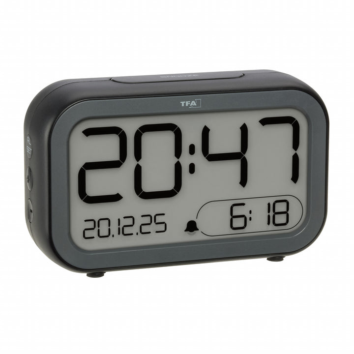 TFA Bingo Hybrid USB Rechargeable LCD LED Alarm Clock 13cm 60.2048.01 1