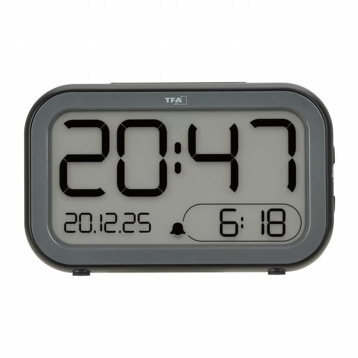 TFA Bingo Hybrid USB Rechargeable LCD LED Alarm Clock 13cm 60.2048.01 4