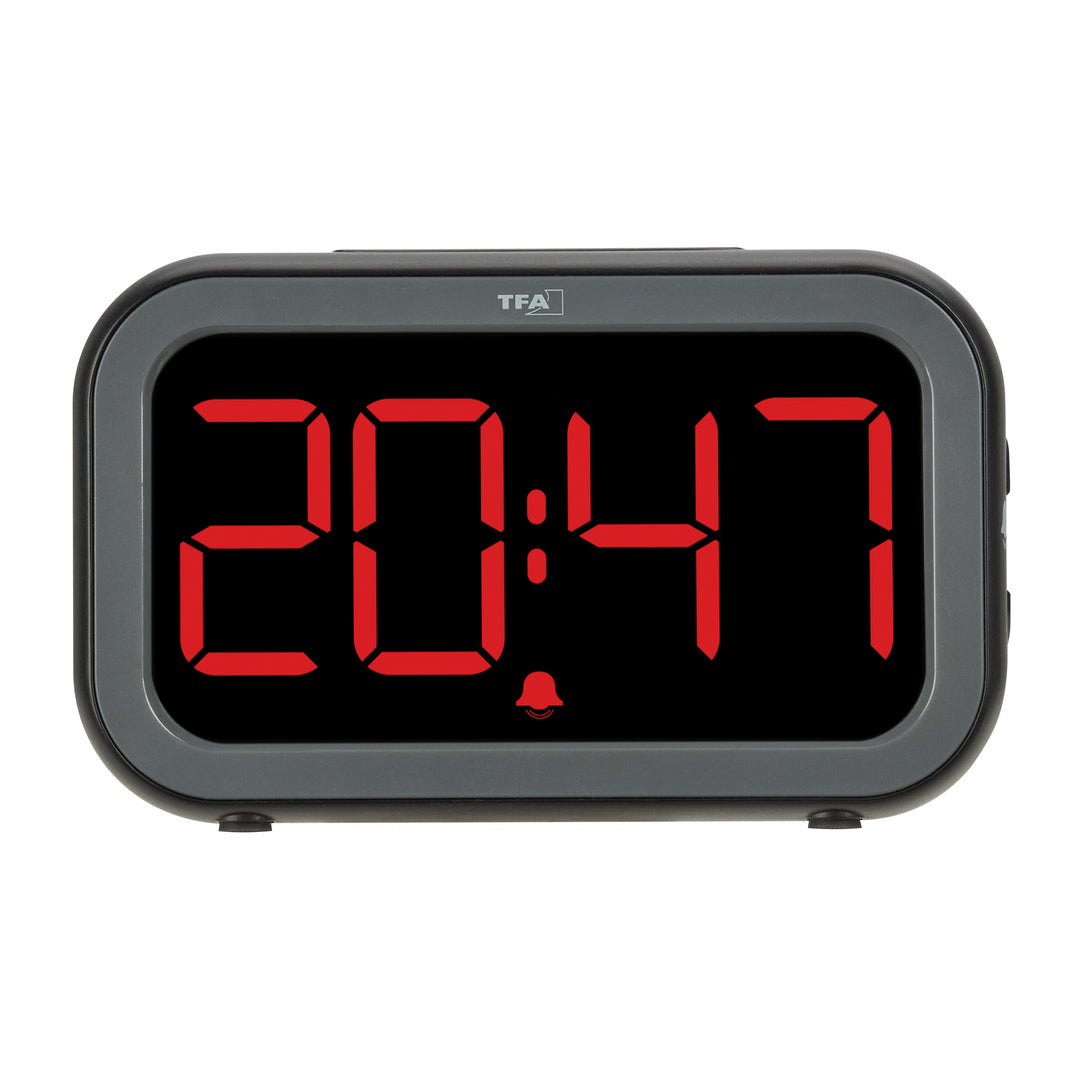 TFA Bingo Hybrid USB Rechargeable LCD LED Alarm Clock 13cm 60.2048.01 5