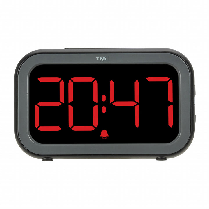 TFA Bingo Hybrid USB Rechargeable LCD LED Alarm Clock 13cm 60.2048.01 5