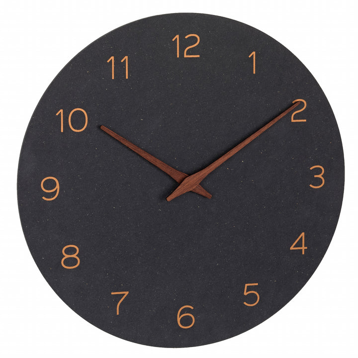 TFA Melany Minimalist Wooden Hands Wall Clock Black 30cm 60.3054.01 1