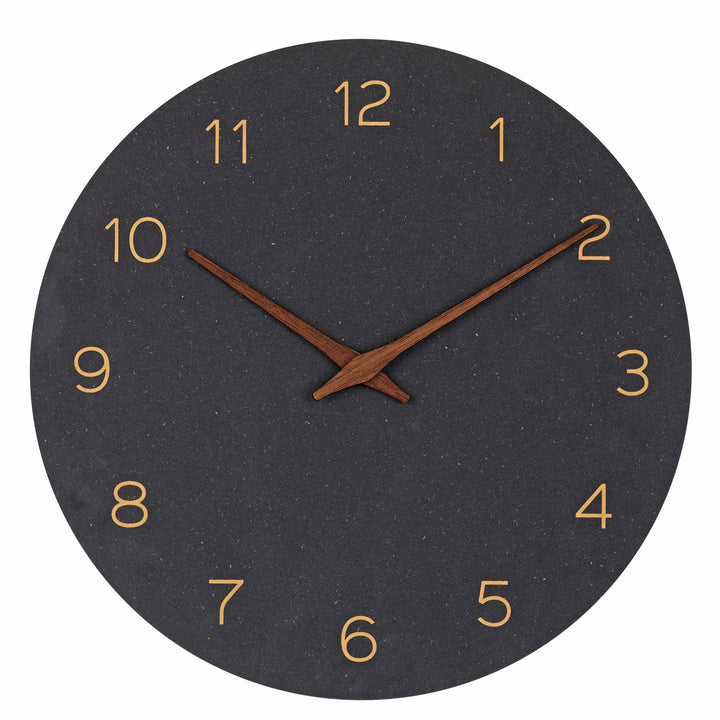 TFA Melany Minimalist Wooden Hands Wall Clock Black 30cm 60.3054.01 2