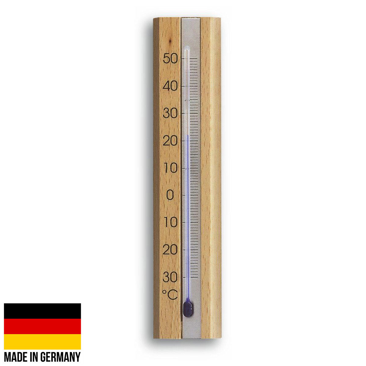 TFA Germany Monseratt Solid Beech Wood Analogue Thermometer 17cm 12.1042.05 1