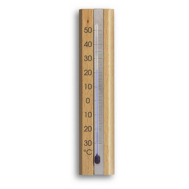 TFA Germany Monseratt Solid Beech Wood Analogue Thermometer 17cm 12.1042.05 no overlay