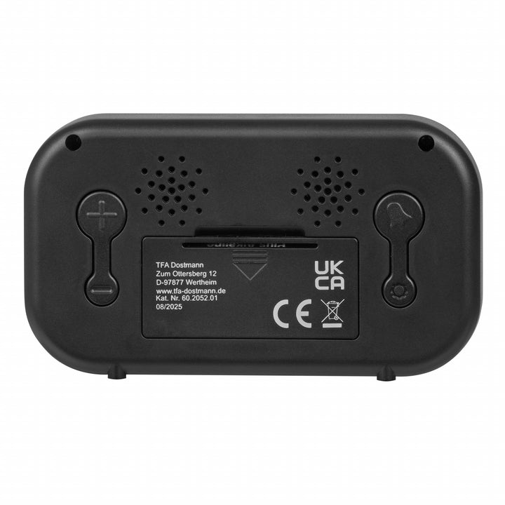 TFA Nocta Digital Day Date Temperature Alarm Clock Black 12cm 60.2052.01 5