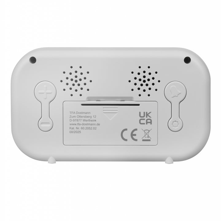 TFA Nocta Digital Day Date Temperature Alarm Clock White 12cm 60.2052.02 5