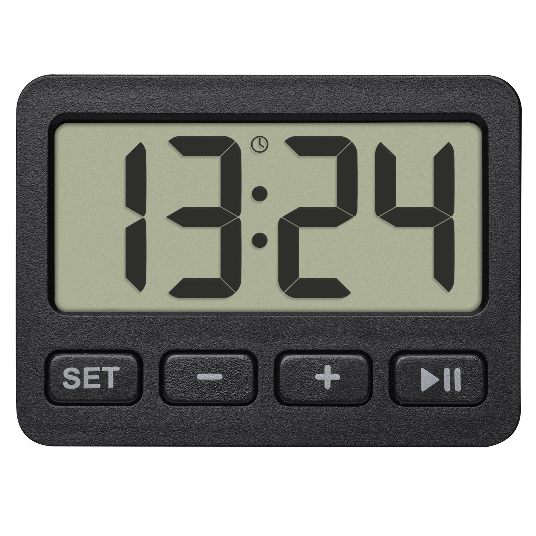 TFA Tiny Digital Alarm Clock with Timer and Stopwatch Black 6cm – Oh Clocks