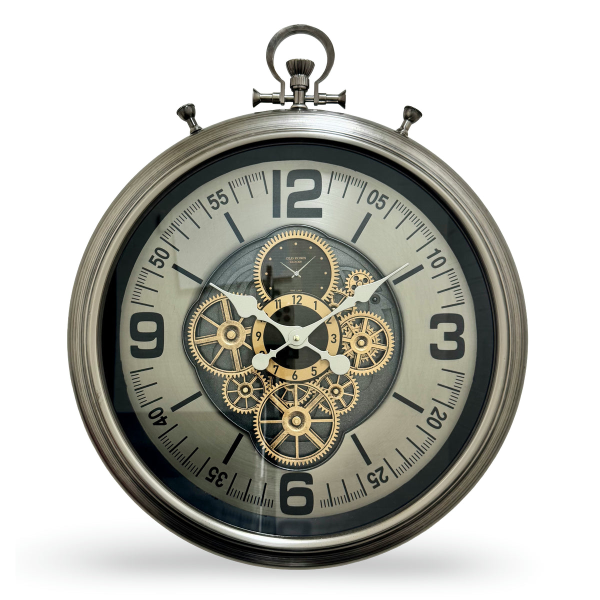 Victory Ambrose FOB Pocket Watch Metal Moving Gears Wall Clock 60cm CCM-1844 1