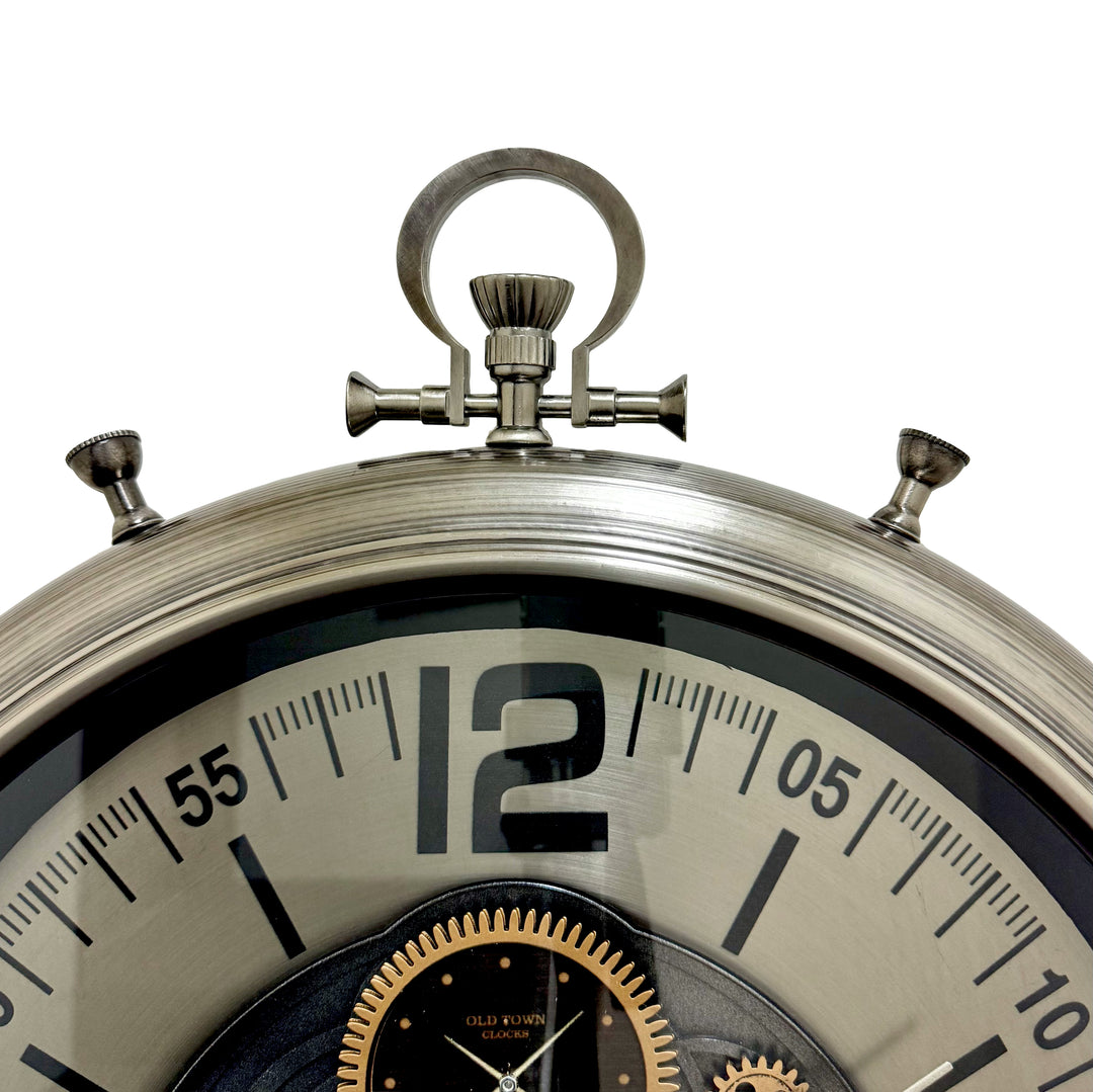Victory Ambrose FOB Pocket Watch Metal Moving Gears Wall Clock 60cm CCM-1844 4