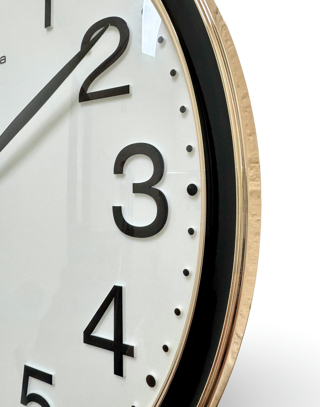 Victory Audrey Bold 3D Numbers Wall Clock Black Gold 38cm CCJ-6816BK 4
