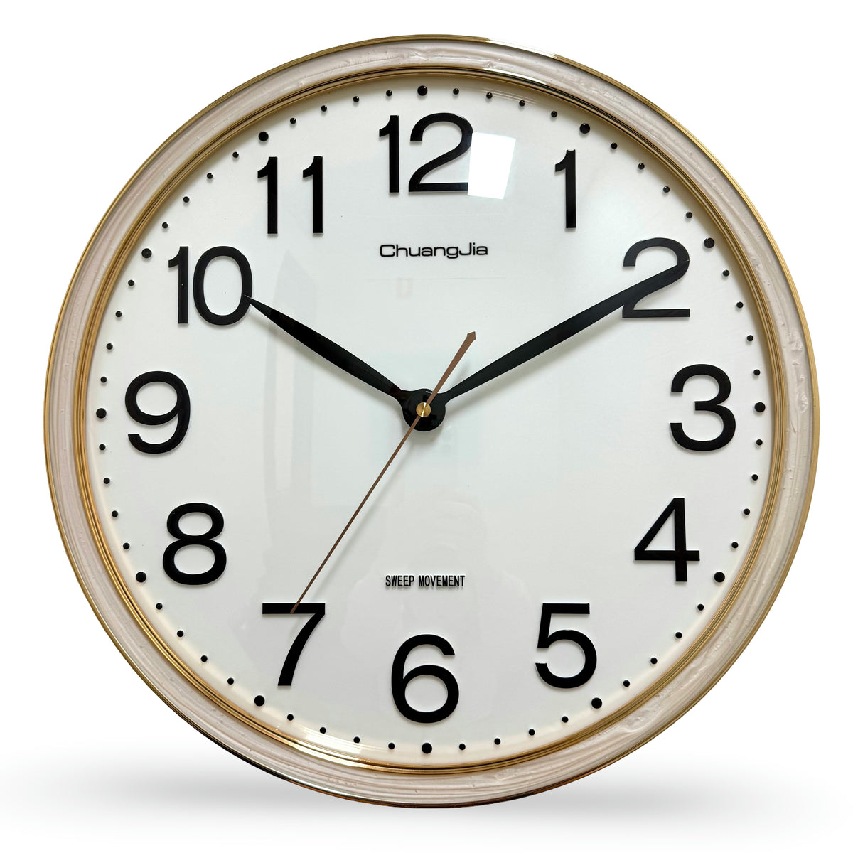 Victory Audrey Bold 3D Numbers Wall Clock White Gold 38cm CCJ-6816WT 1