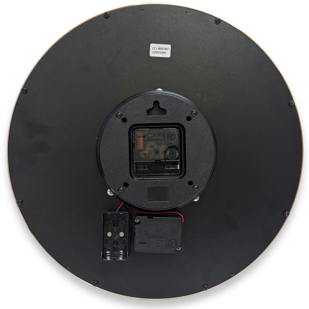 Victory Axel Convex Glass Moving Gears Wall Clock Black 36cm CCJ-8088 6