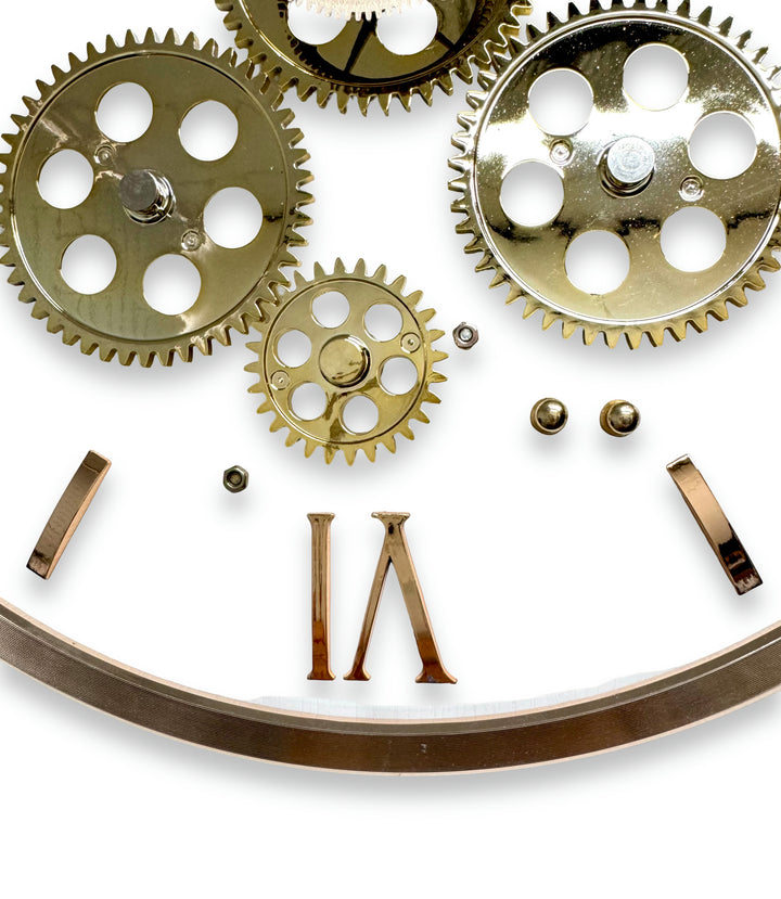 Victory Axel Convex Glass Moving Gears Wall Clock White 36cm CCJ-8087 4