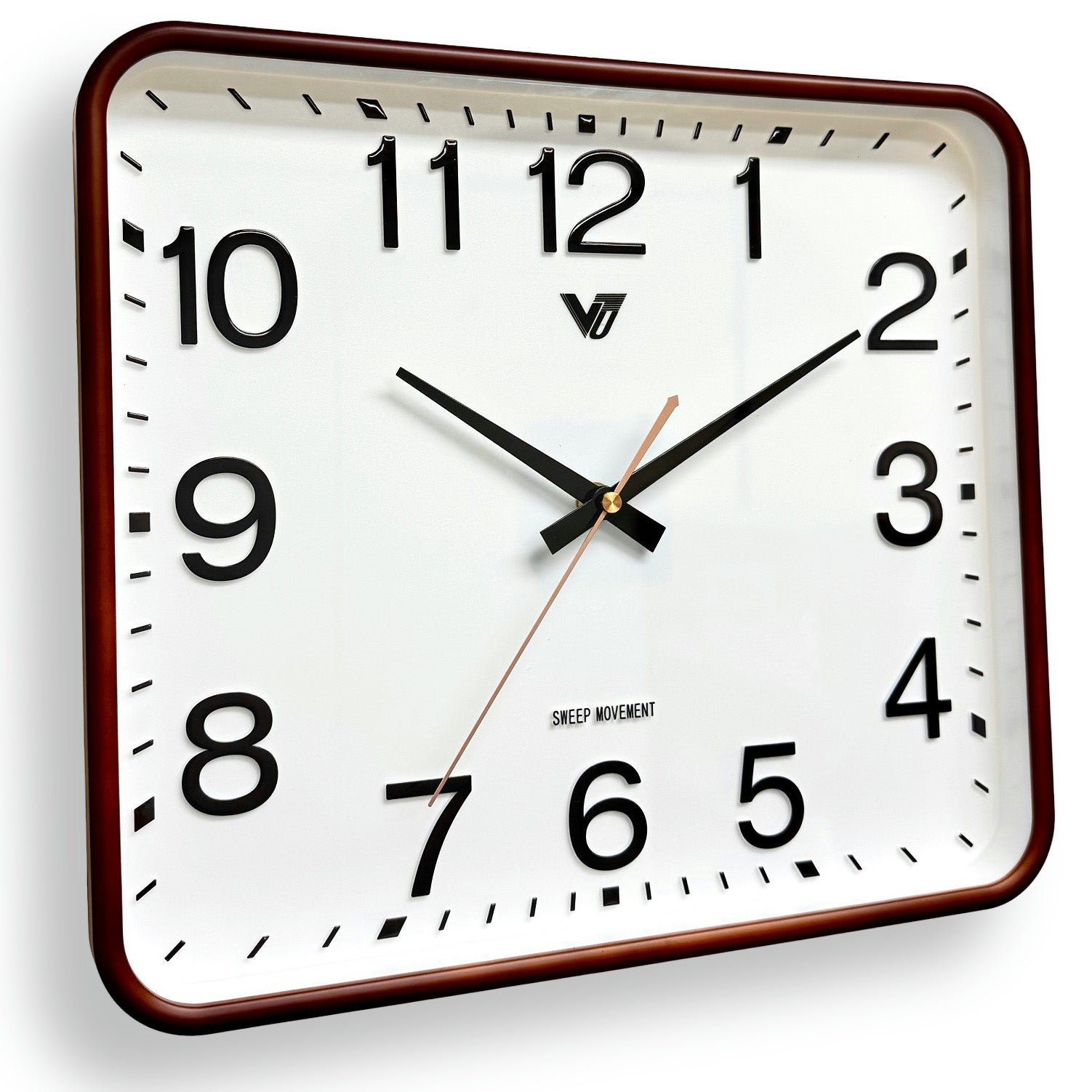 Victory Benny Rectangle 3D Number Wall Clock Brown 34cm CBL-6866BR 1