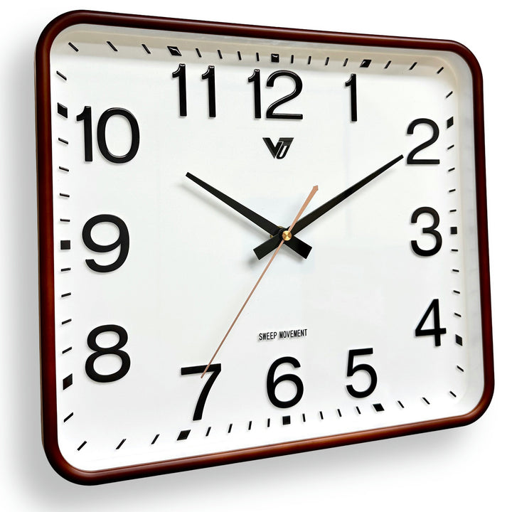 Victory Benny Rectangle 3D Number Wall Clock Brown 34cm CBL-6866BR 1
