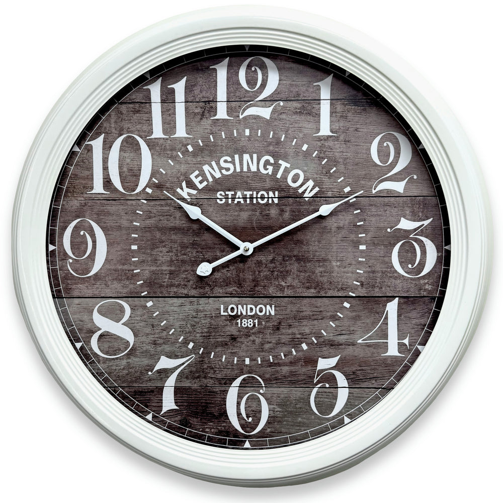 Victory Bernard Classic Kensington Metal Station Wall Clock White 58cm CHH-377 2