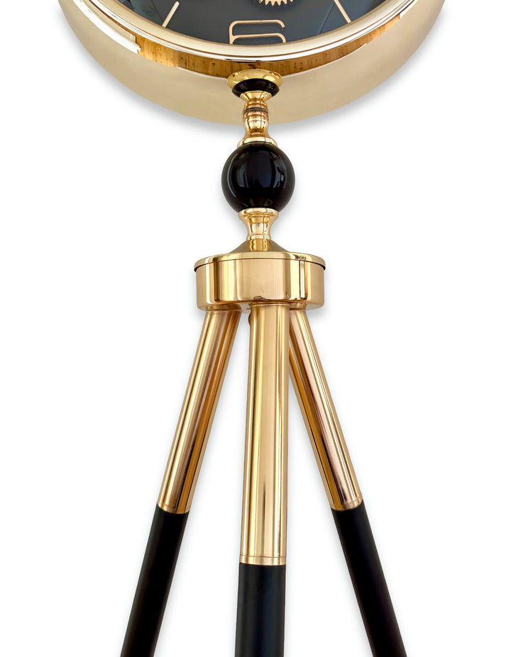 Victory Colton Tripod Metal Moving Gears Floor Clock Black Gold 153cm CCJ-8081BK 4