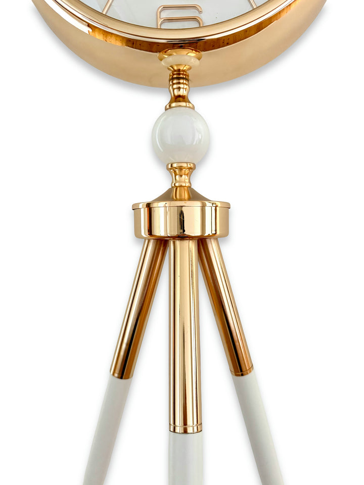 Victory Colton Tripod Metal Moving Gears Floor Clock White Gold 153cm CCJ-8082WT 4