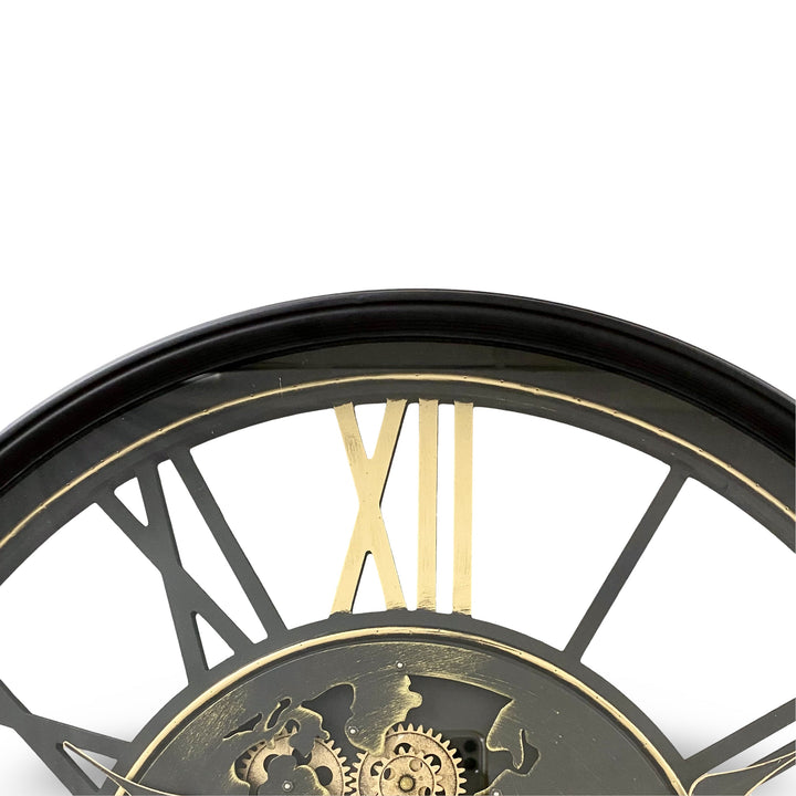 Victory Continental Black Metal Moving Gears Wall Clock 60cm CCM-1663 4