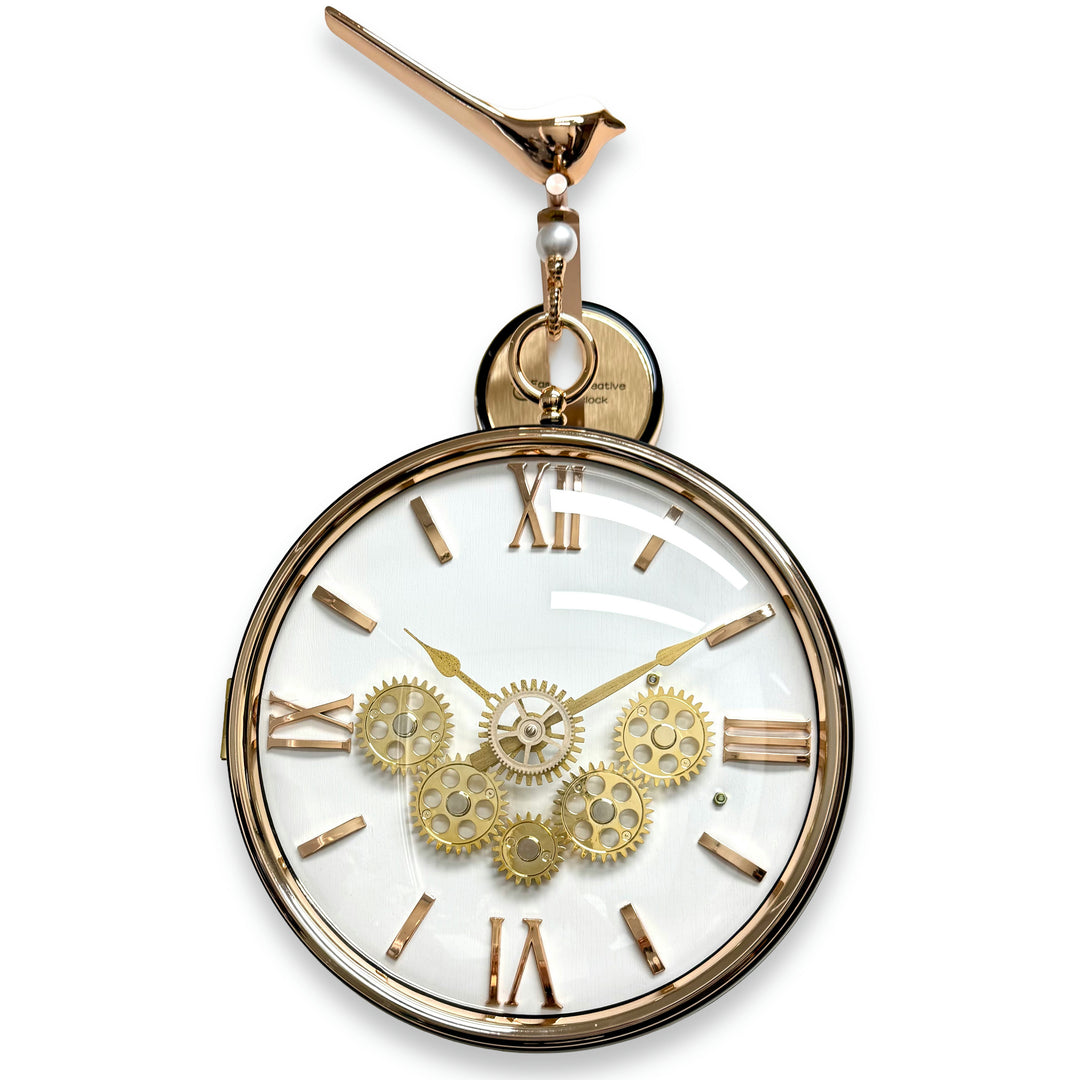 Victory Danna Double Sided Moving Gears Wall Clock Black White 39cm CCJ-8085 3