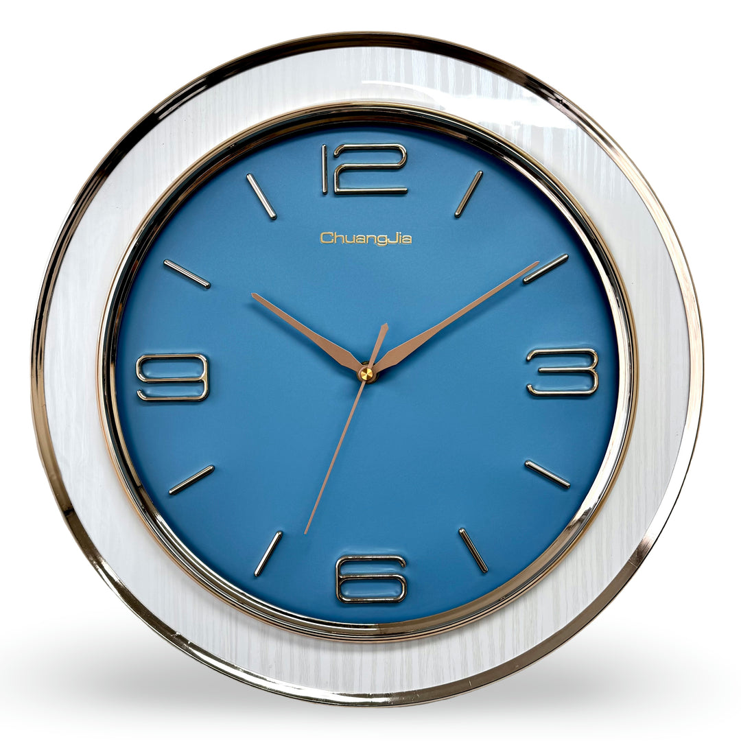 Victory Laney Modern Quarter Numbers Wall Clock Blue 39cm CCJ-6819BL 2