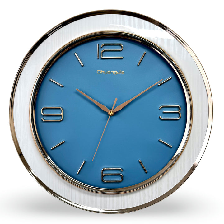 Victory Laney Modern Quarter Numbers Wall Clock Blue 39cm CCJ-6819BL 2