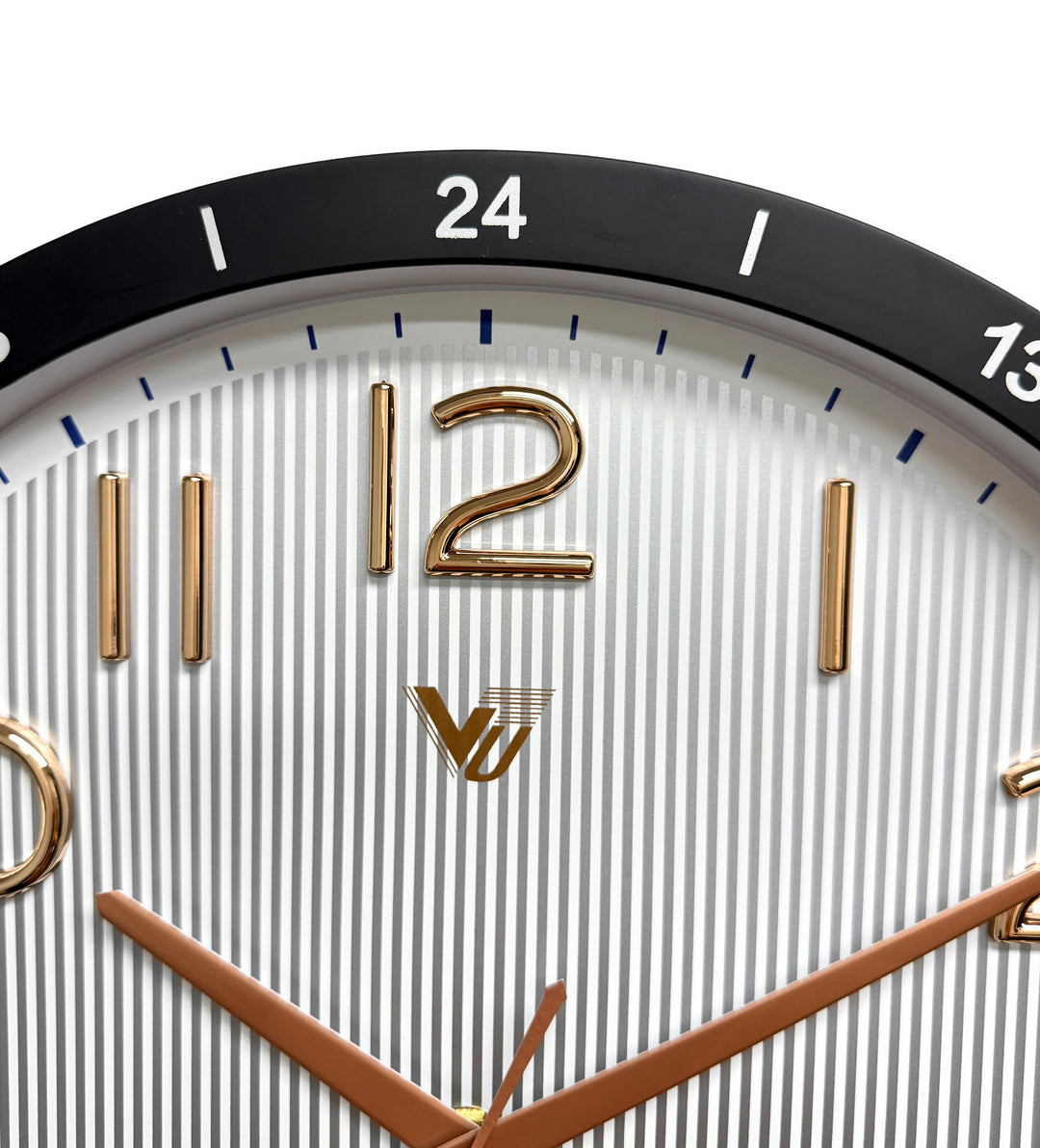 Victory Lena Pinstripe 3D Number 24 Hour Dial Wall Clock Black 39cm CBL-6833BK 4