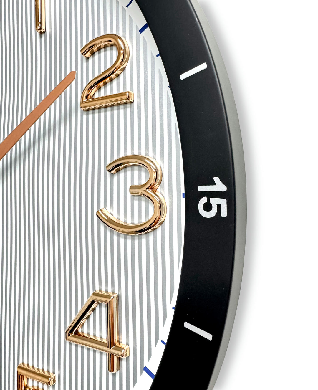 Victory Lena Pinstripe 3D Number 24 Hour Dial Wall Clock Black 39cm CBL-6833BK 5