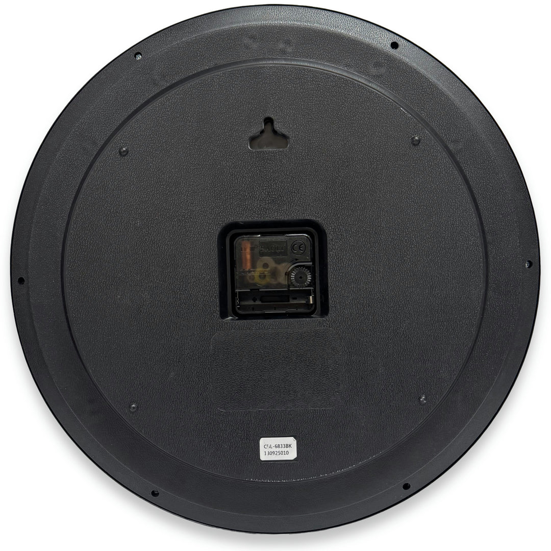 Victory Lena Pinstripe 3D Number 24 Hour Dial Wall Clock Black 39cm CBL-6833BK 6