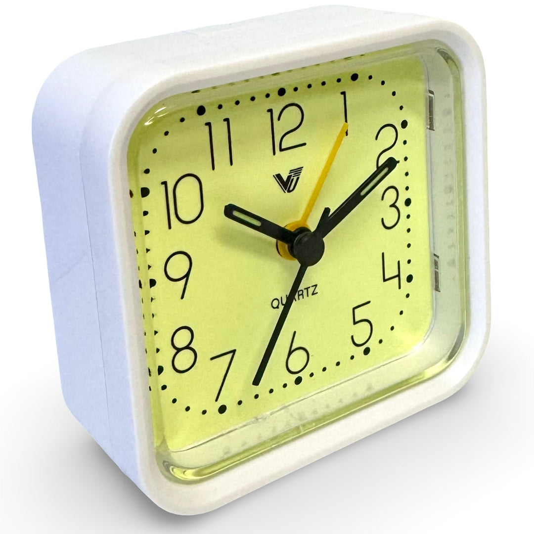 Victory Lester Luminous Cube Alarm Clock White 9cm TCG-8680WT 1