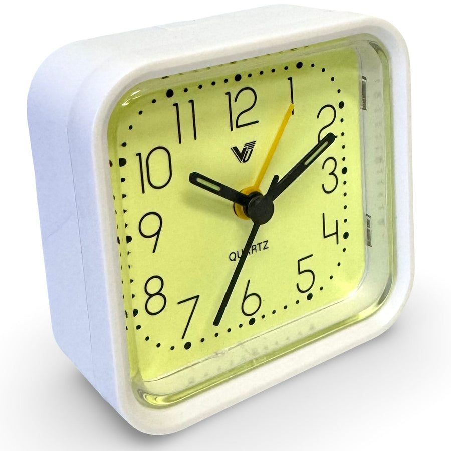 Victory Lester Luminous Cube Alarm Clock White 9cm TCG-8680WT 1