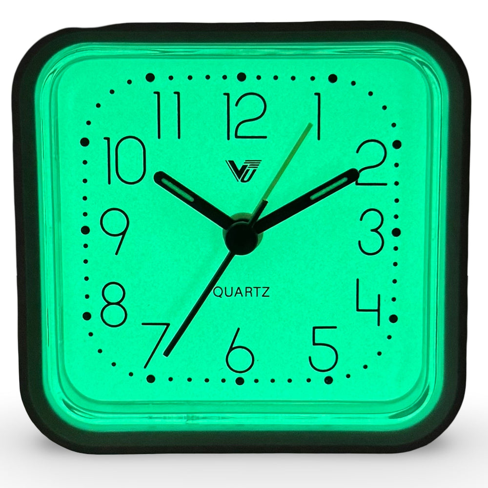 Victory Lester Luminous Cube Alarm Clock White 9cm TCG-8680WT 2