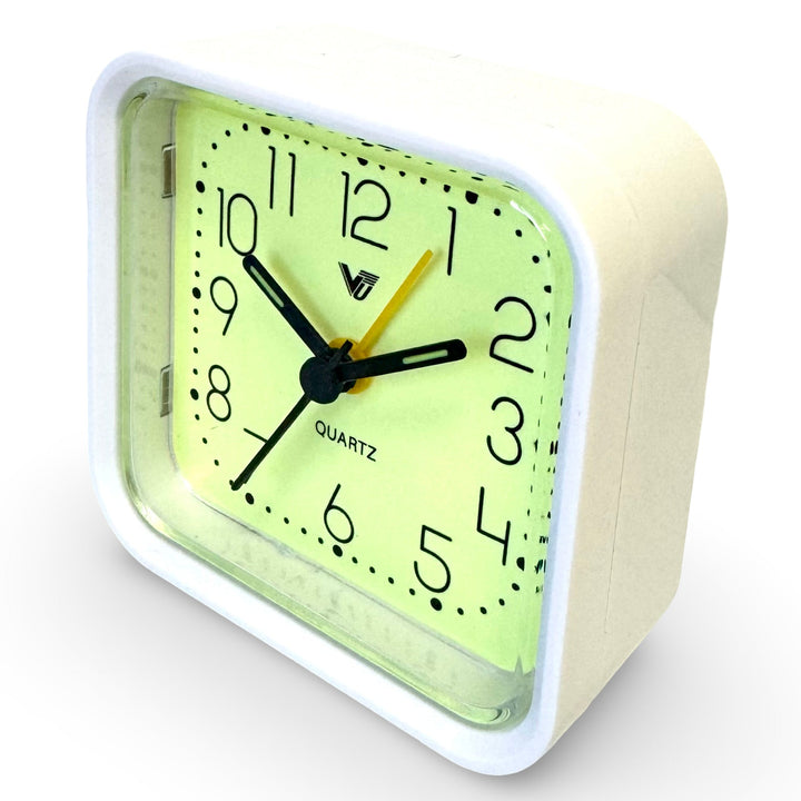 Victory Lester Luminous Cube Alarm Clock White 9cm TCG-8680WT 4