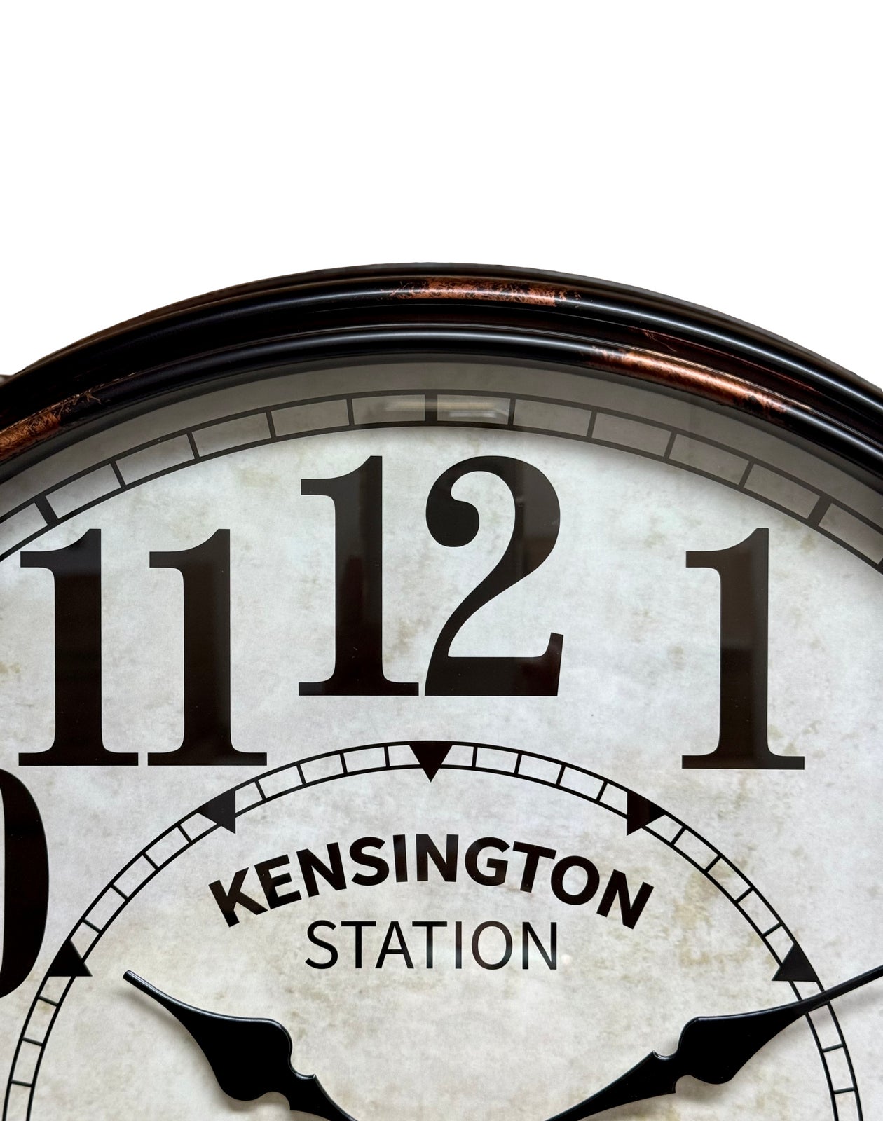 Lowell Distressed Vintage Kensington Station Wall Clock Black – Oh