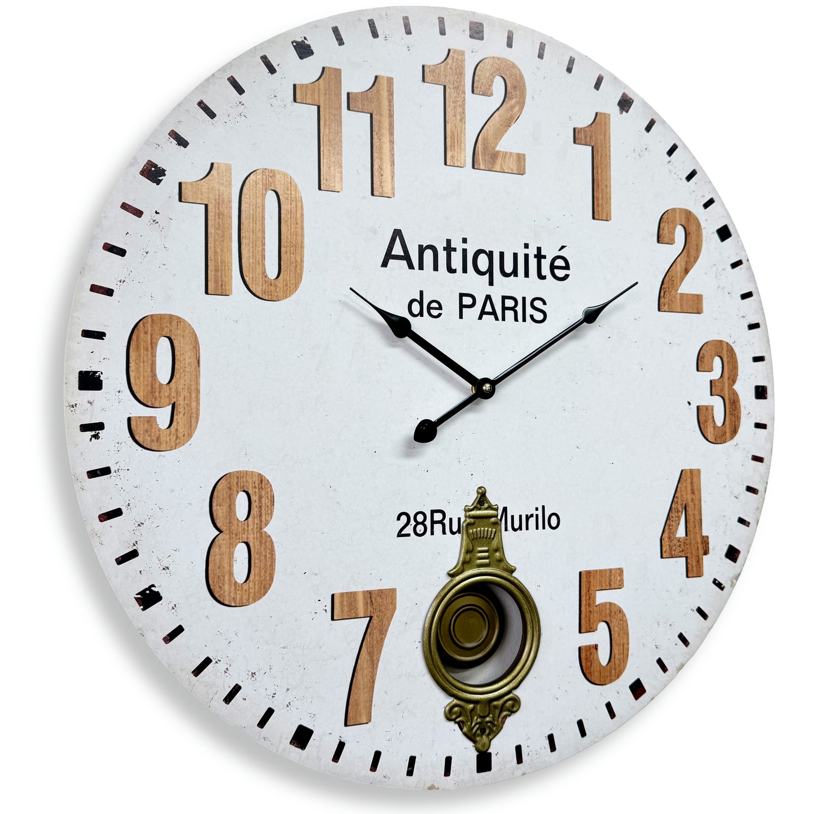 Victory Olivier Vintage Paris Decorative Pendulum Wall Clock White 58cm CHH-145 1