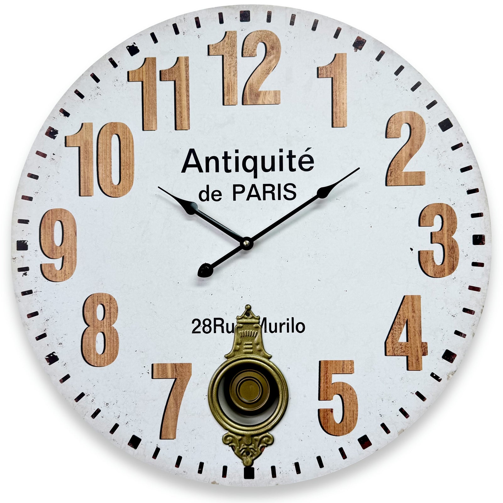 Victory Olivier Vintage Paris Decorative Pendulum Wall Clock White 58cm CHH-145 2