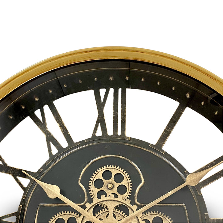 Victory Perseus Gold Metal Moving Gears Wall Clock 60cm CCM-1661 5