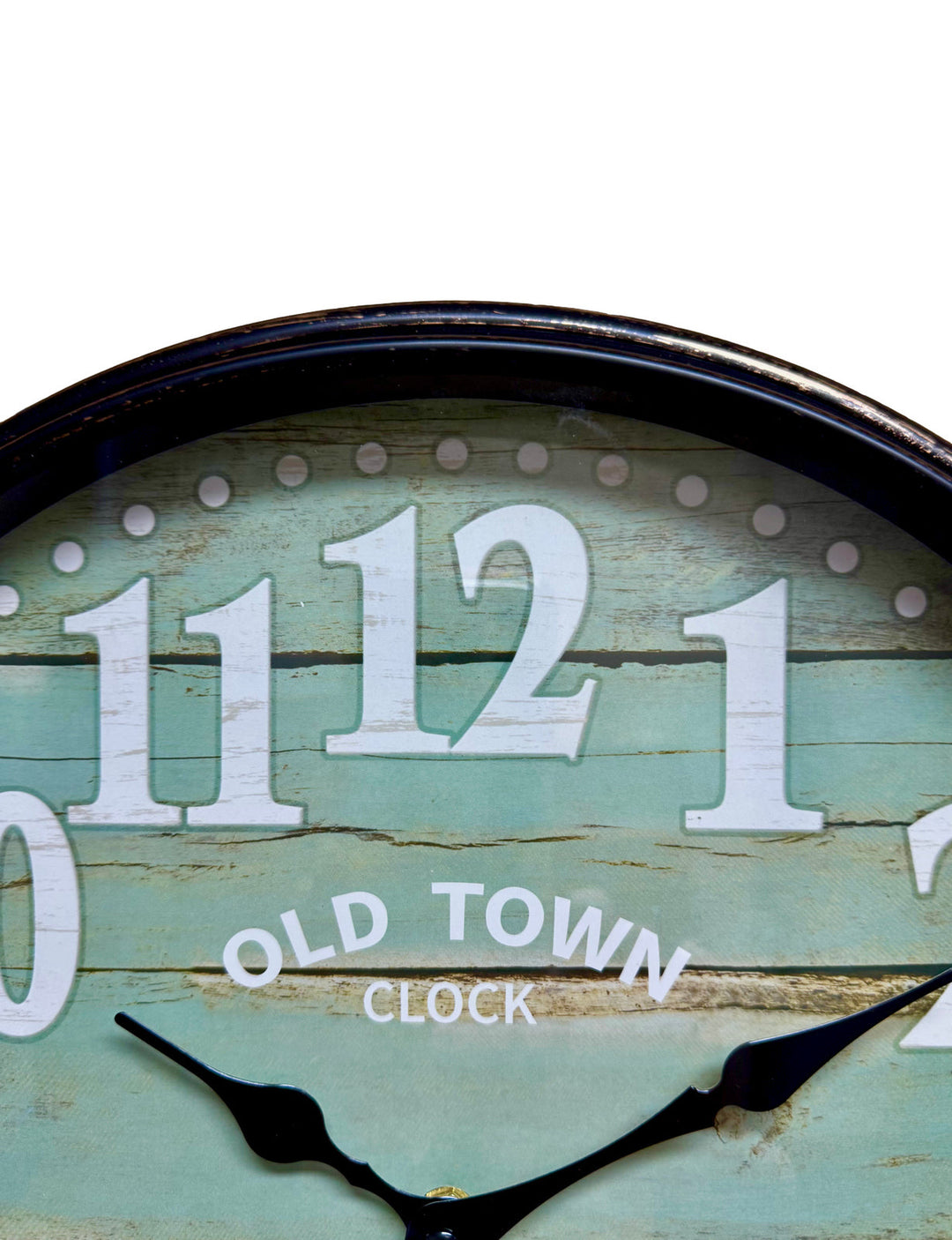 Victory Radcliff Distressed Old Town Wood Panel Look Wall Clock Black 40cm CWH-5979 5