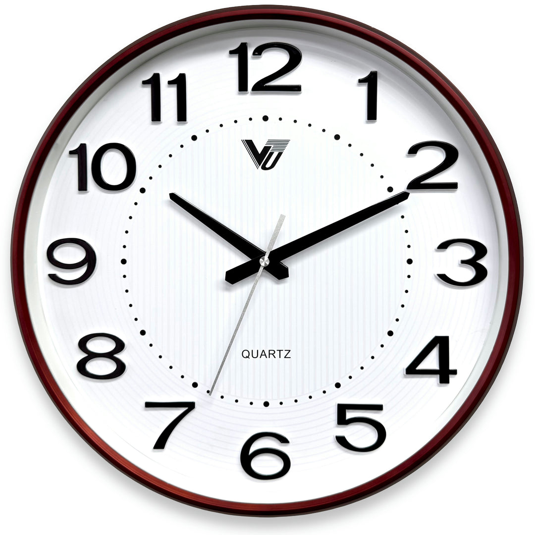 Victory Resty Pinstripe 3D Number Wall Clock Brown 39cm CBL-6844 1