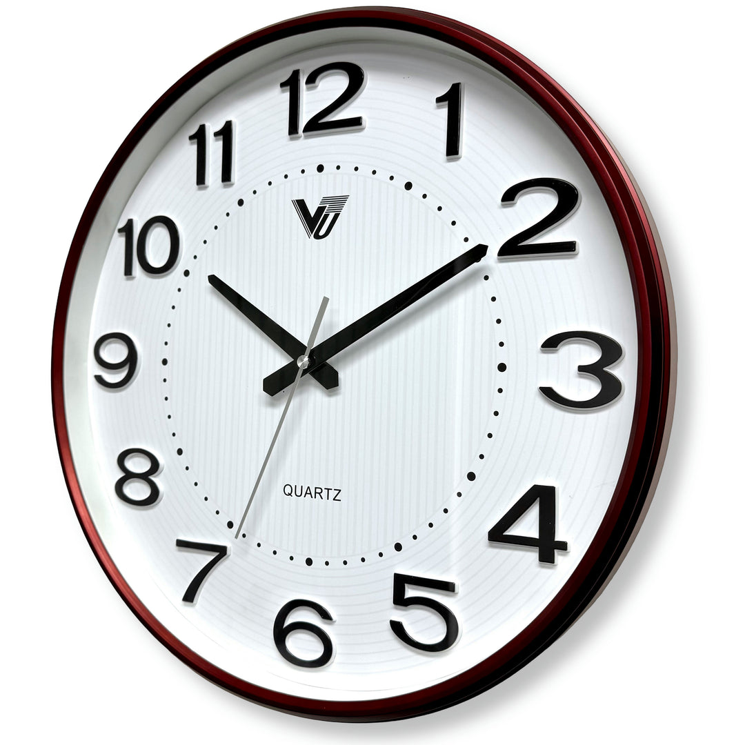 Victory Resty Pinstripe 3D Number Wall Clock Brown 39cm CBL-6844 2