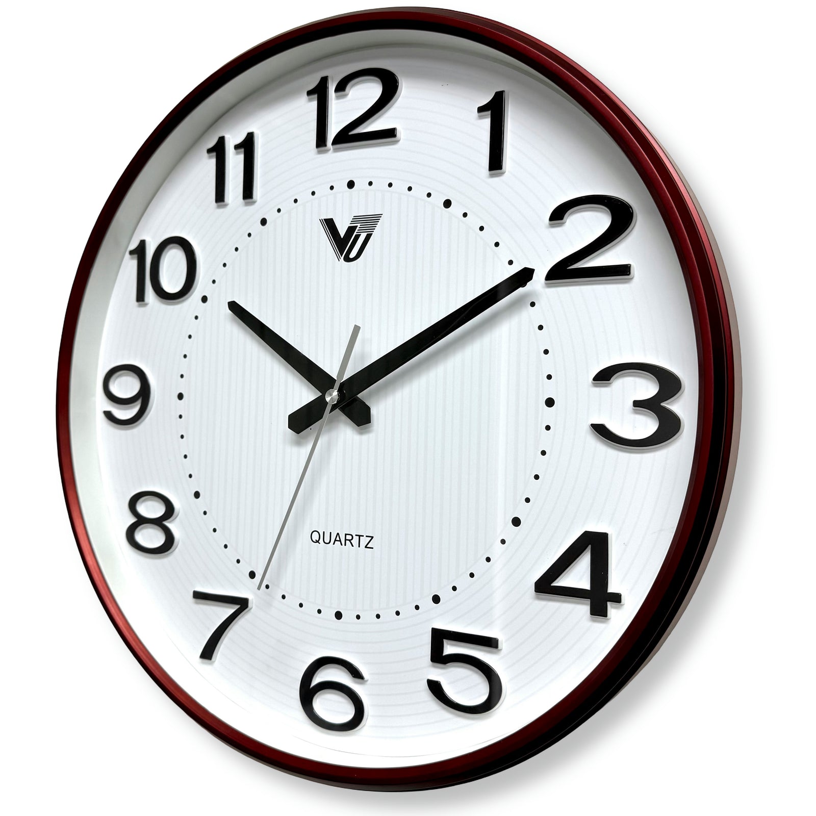Victory Resty Pinstripe 3D Number Wall Clock Brown 39cm CBL-6844 2