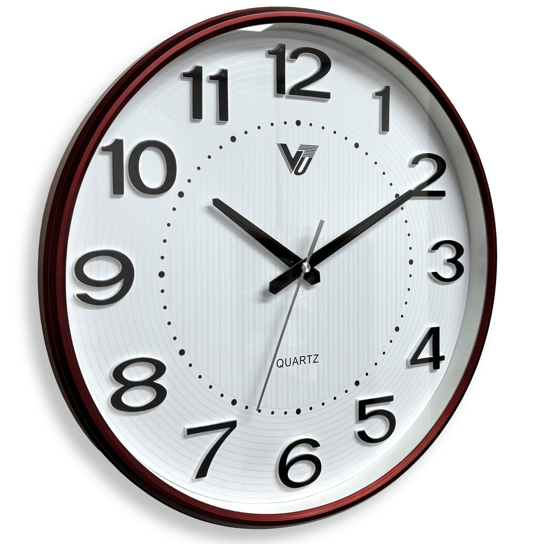 Victory Resty Pinstripe 3D Number Wall Clock Brown 39cm CBL-6844 3