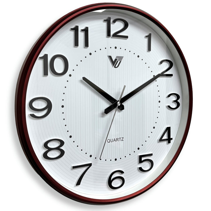 Victory Resty Pinstripe 3D Number Wall Clock Brown 39cm CBL-6844 3
