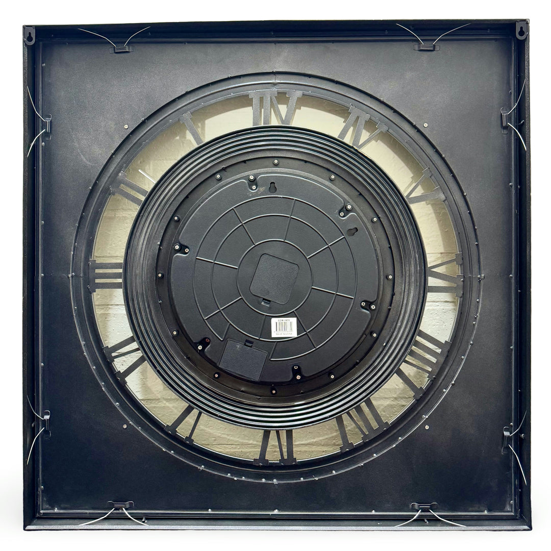 Victory Rexford Industrial Square Metal Moving Gears Wall Clock 80cm CCM-1833 6