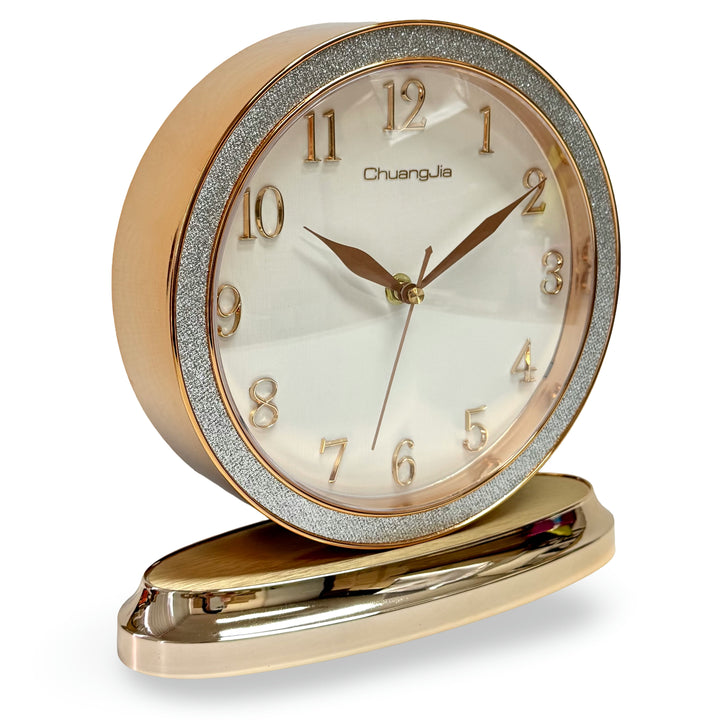 Victory Stella Golden Sparkle Rim Mantel Clock 26cm CCJ-211WT 1