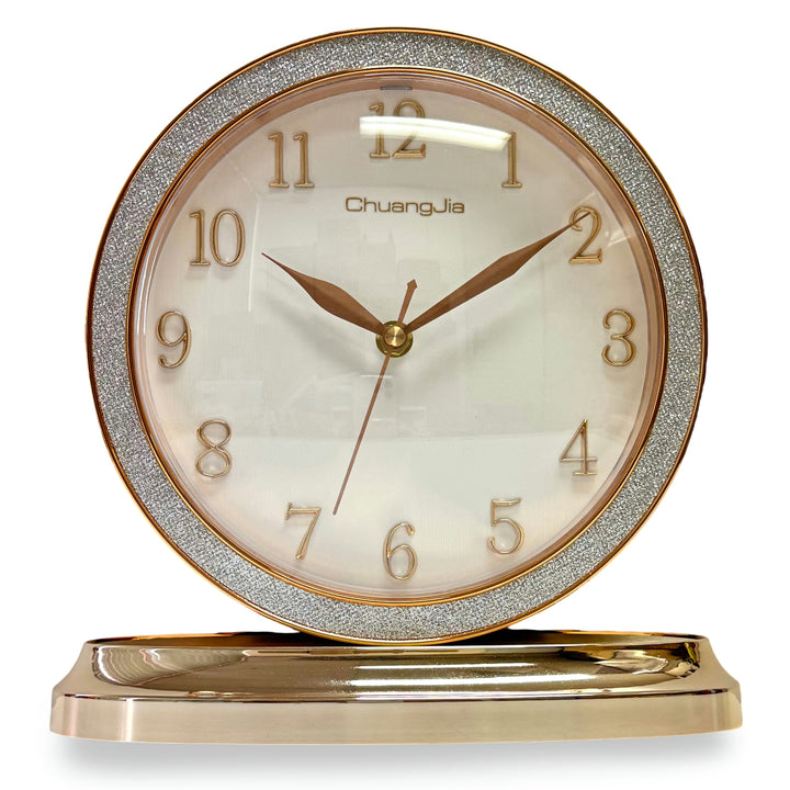 Victory Stella Golden Sparkle Rim Mantel Clock 26cm CCJ-211WT 2