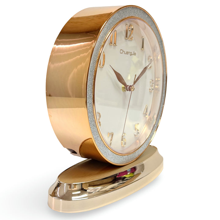 Victory Stella Golden Sparkle Rim Mantel Clock 26cm CCJ-211WT 3